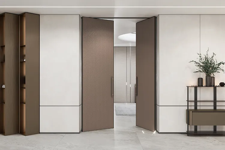 Elegant large wooden door by OPPEIN – durable and stylish entrance design